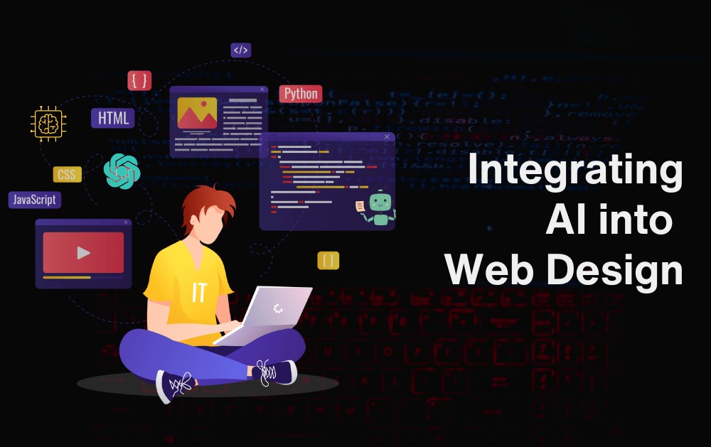 Screenshot of a designed image saying "Integrating AI into Web Design"